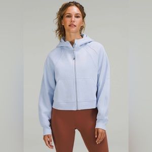 . lululemon full zip scuba in pastel blue